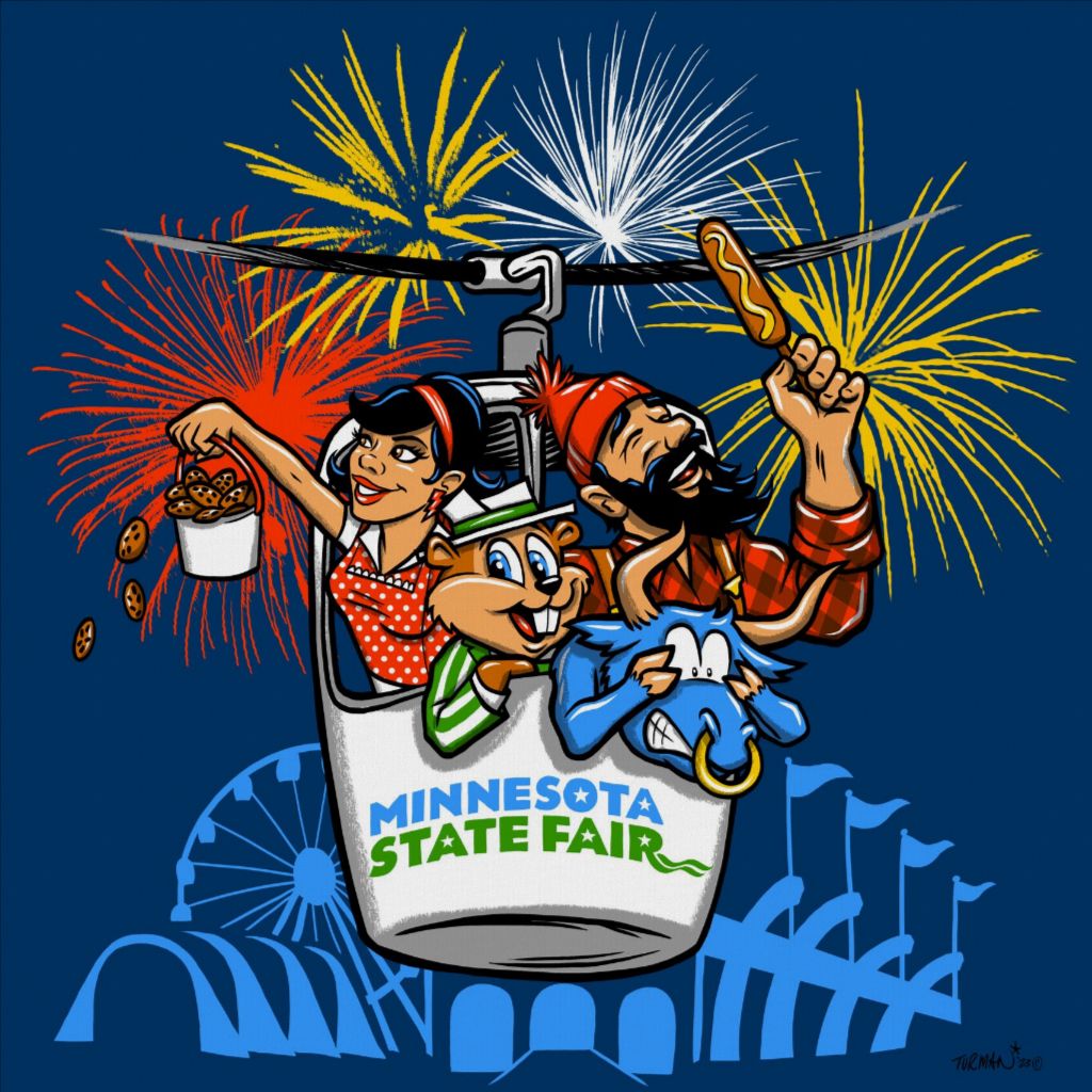 a couple of people riding on top of a ferris wheel -  Adam Turman – Turman Artwork Company