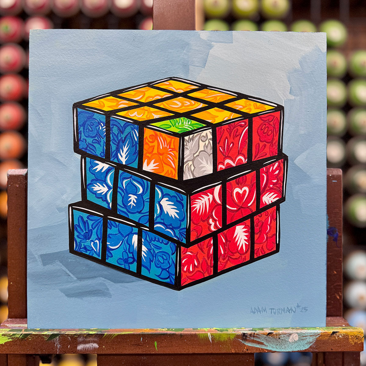 Rosemaling Cube - Inktober 2025 - 12x12