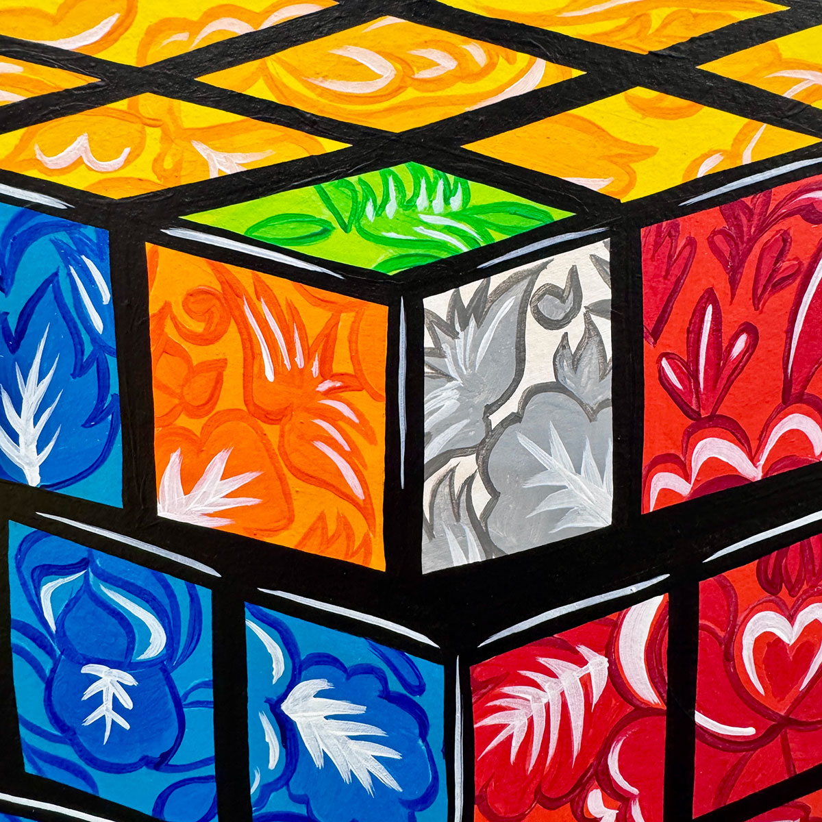 Rosemaling Cube - Inktober 2025 - 12x12