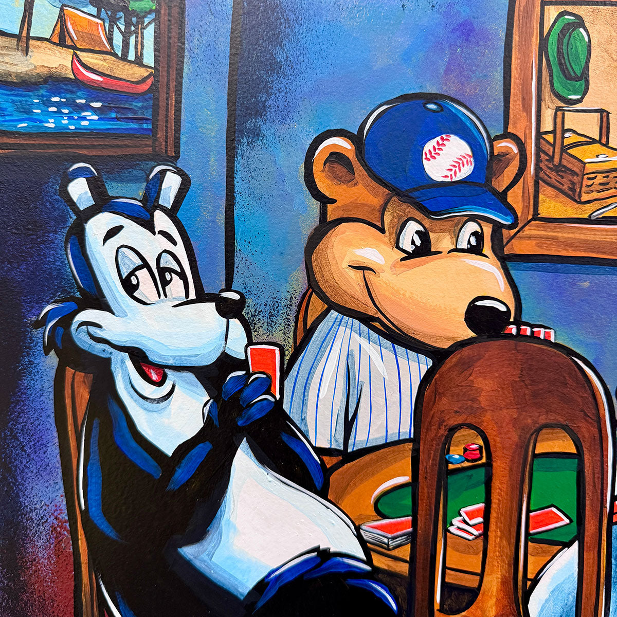 Bears Playing Poker - Inktober 2025 - 24x18