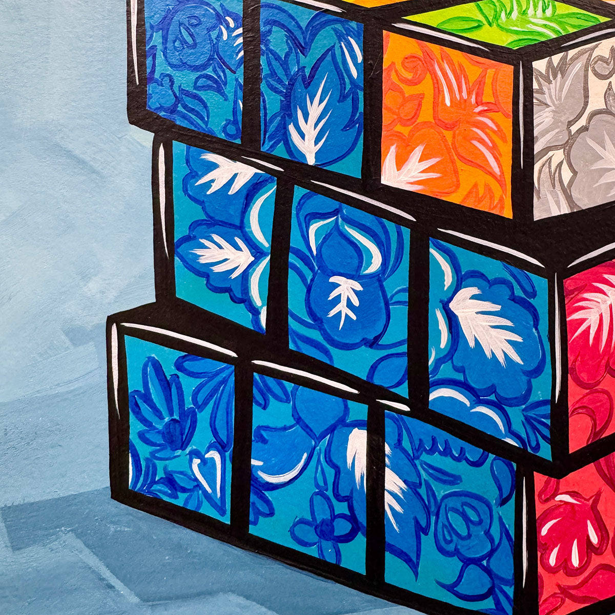 Rosemaling Cube - Inktober 2025 - 12x12