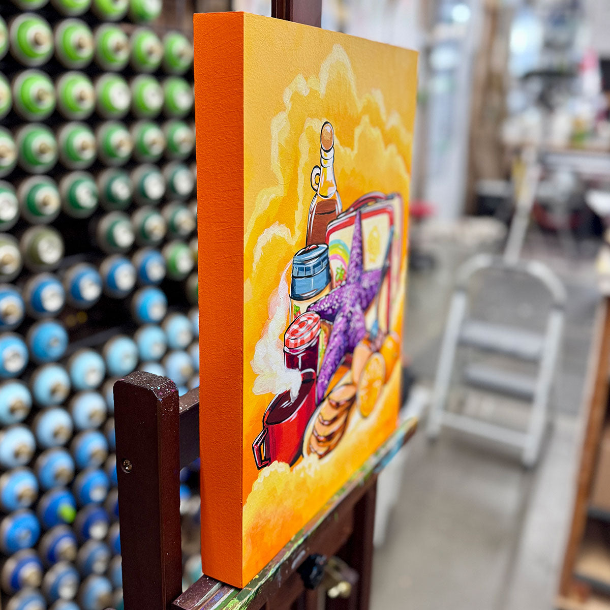 Still Life with Starfish and Coffee - Inktober 2025 - 12x16