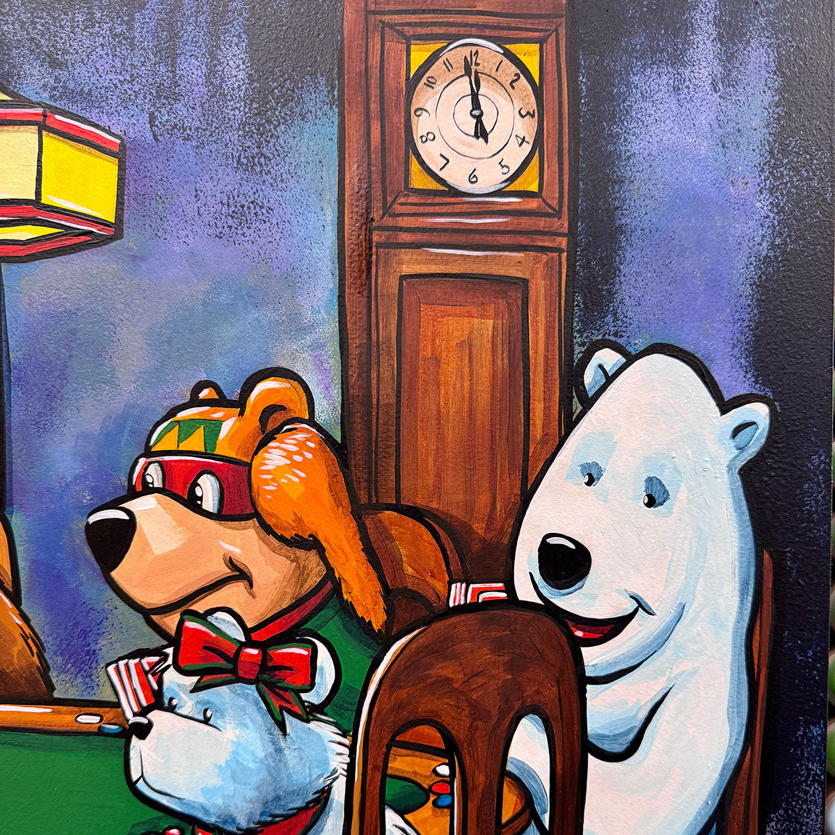 Bears Playing Poker - Inktober 2025 - 24x18