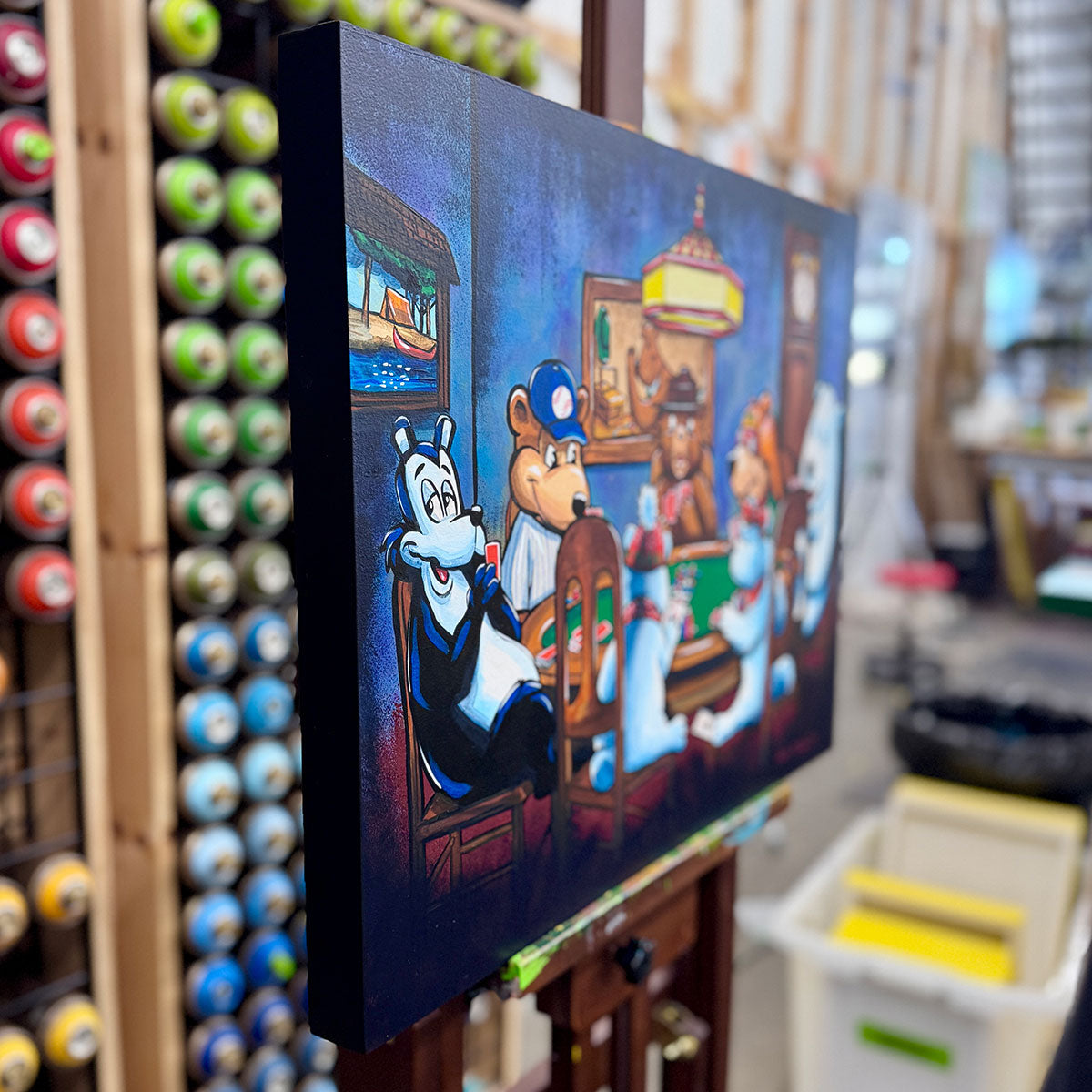 Bears Playing Poker - Inktober 2025 - 24x18