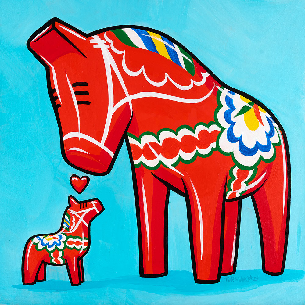 Jumbo Dala Horses - 8x8 Fine Art Print