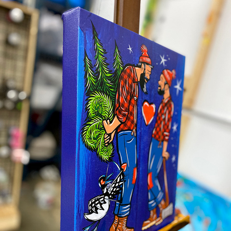 Lumberjacks - Embellished Canvas Print