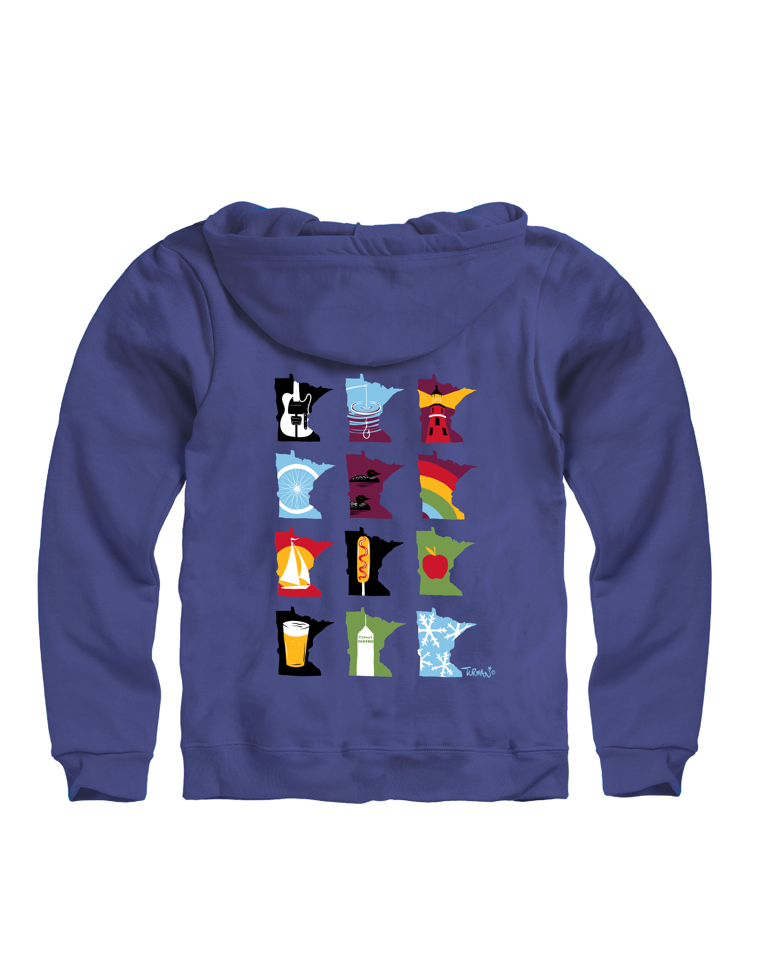 "MN Months" Cobalt Ladies Zip Hoodie