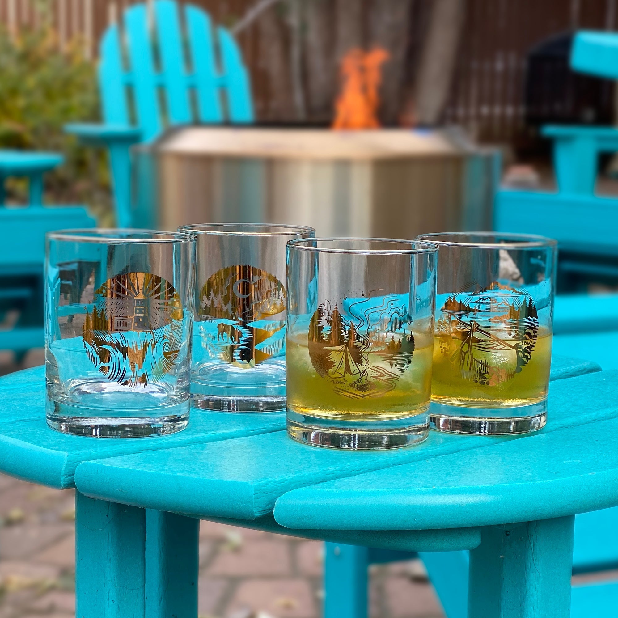 Moose 'n' Moon Whiskey Glass