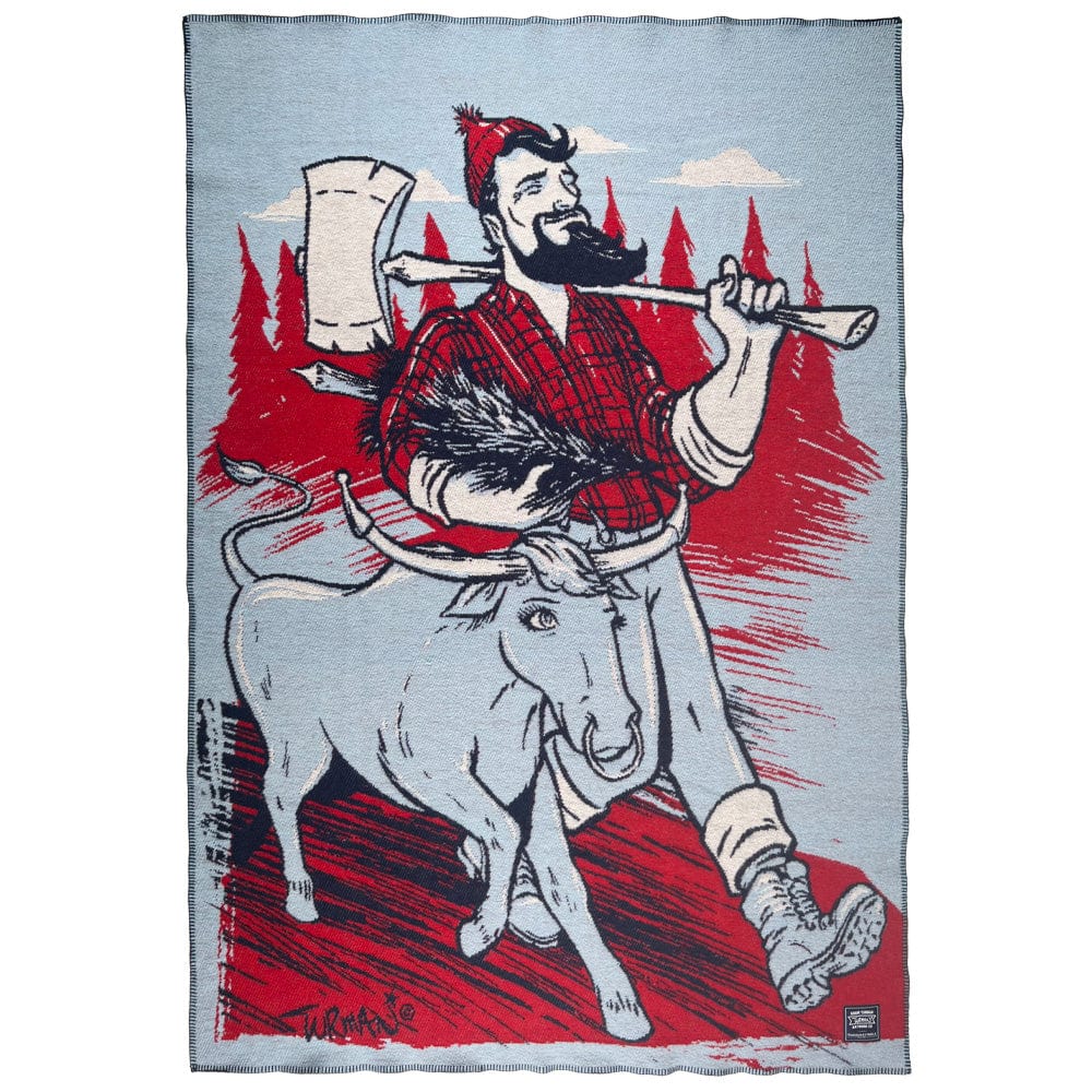 Paul Bunyan & Babe Wool Throw Blankets Minnesota