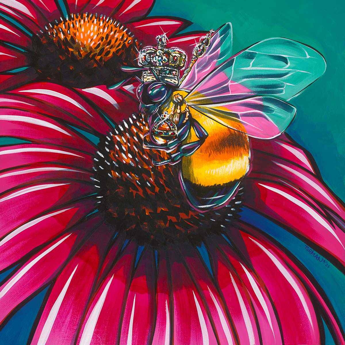 Nature artwork - a bee on a flower