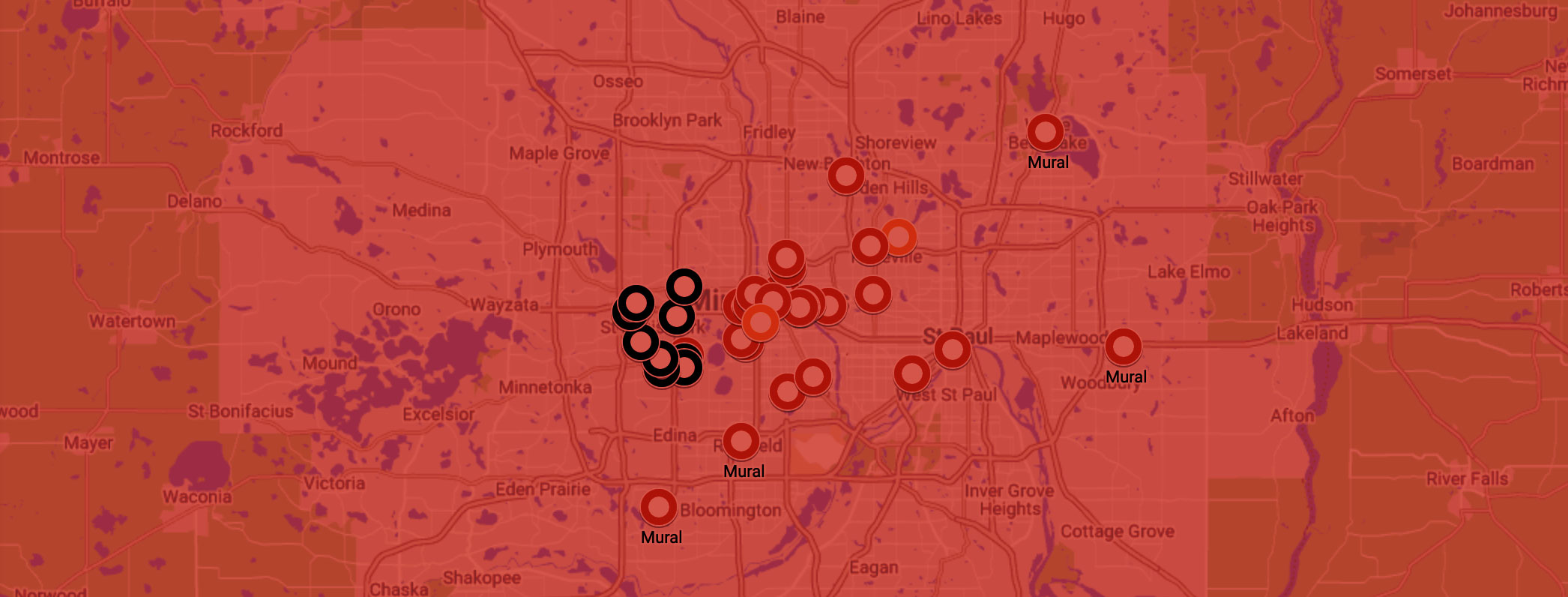Minnesota Paintings- INTERACTIVE MURAL MAP