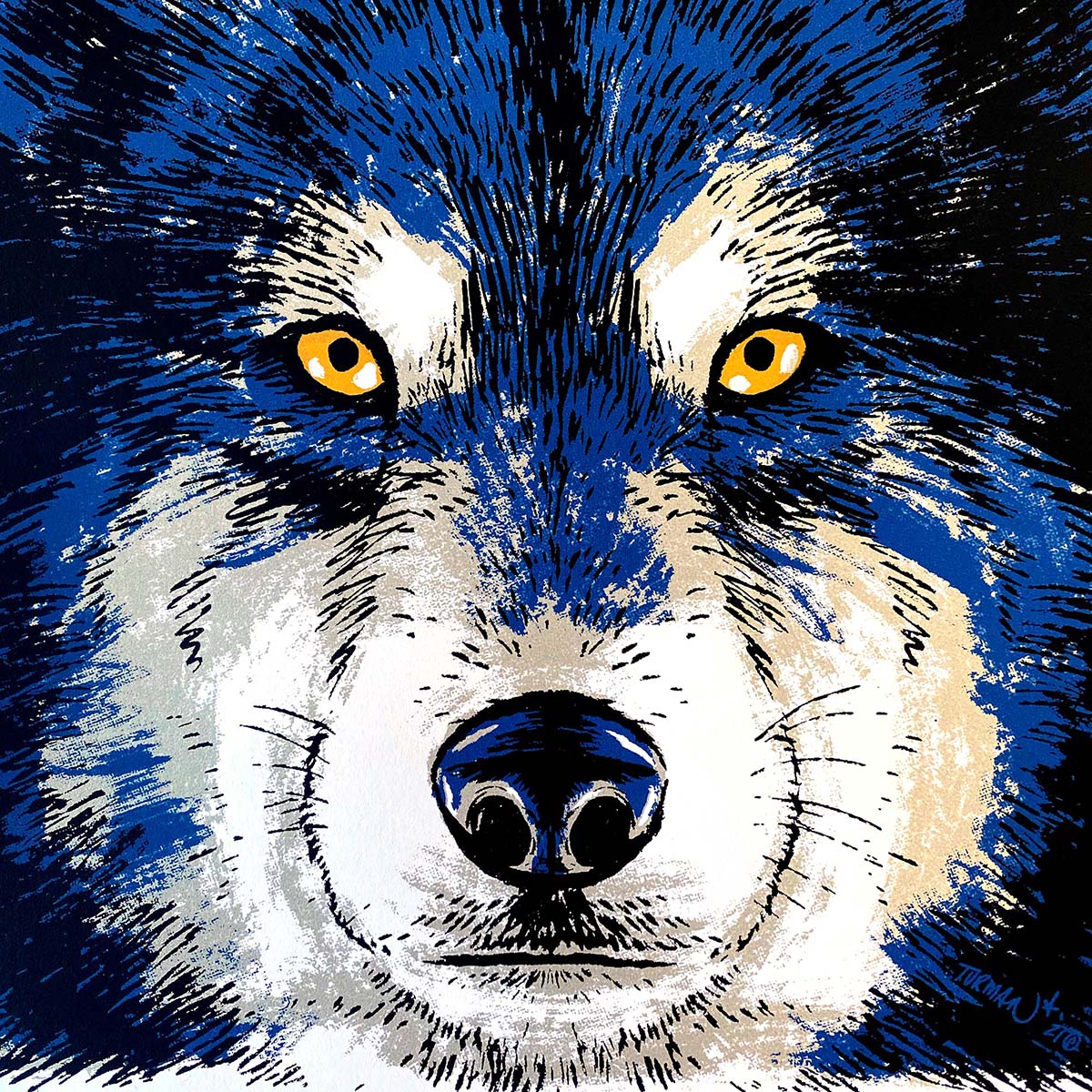 Staring Contest Wolf - Original Screen Print