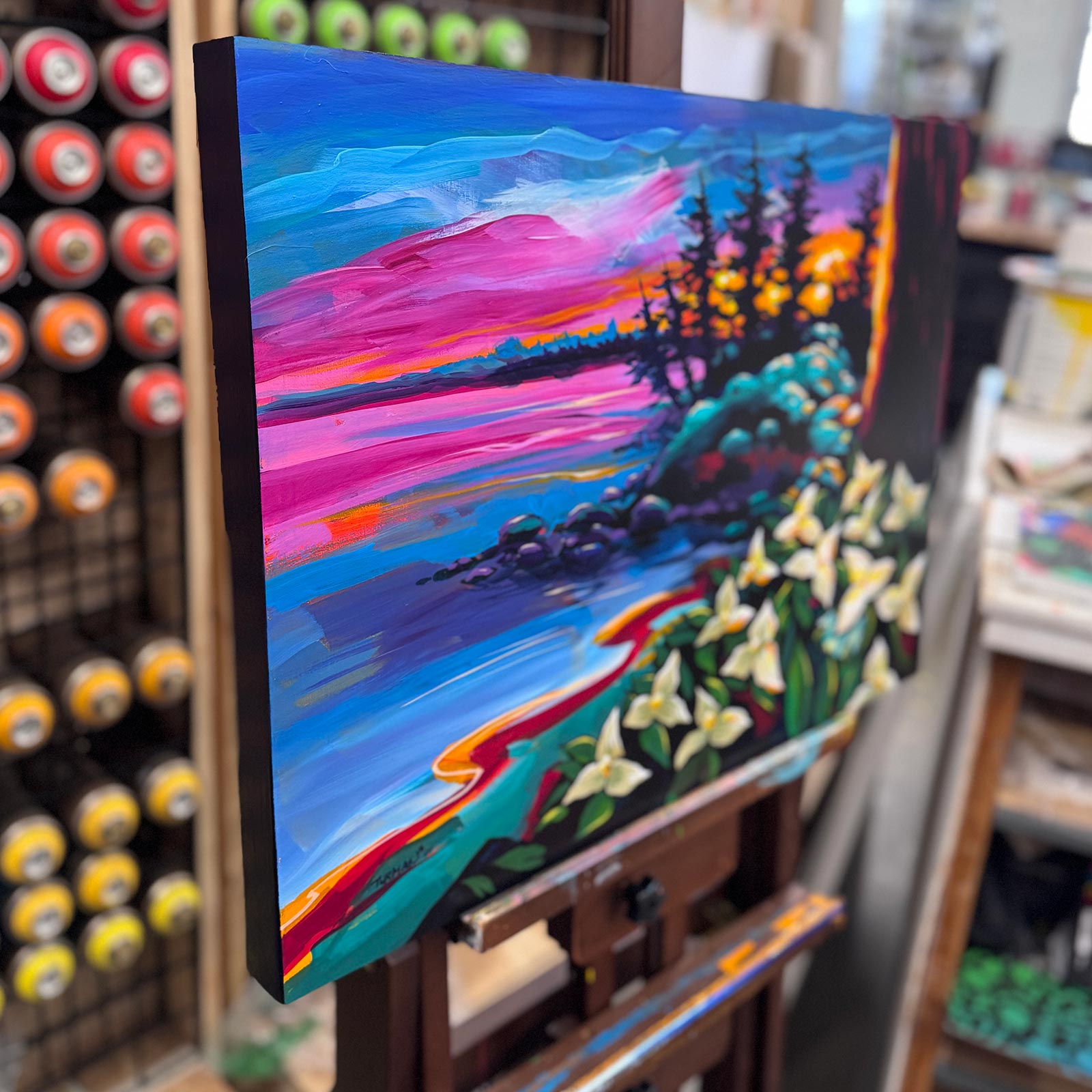 Sunlit Suntanned Trillium - Original Painting - 24" x 18"