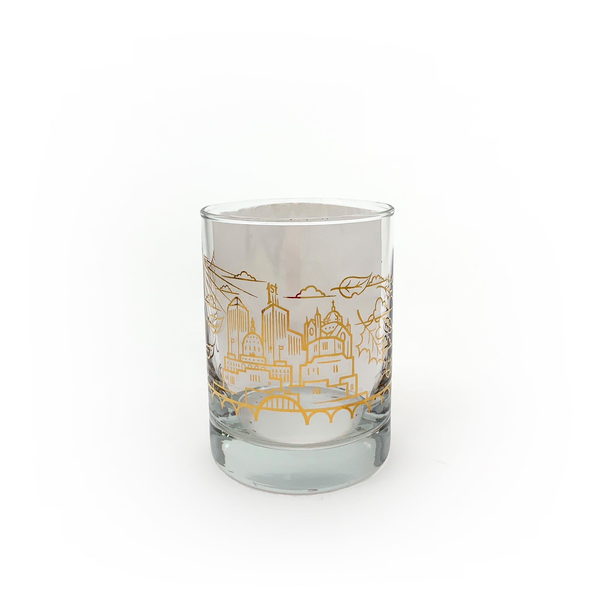 Skyline Gold Foil Whiskey Glass