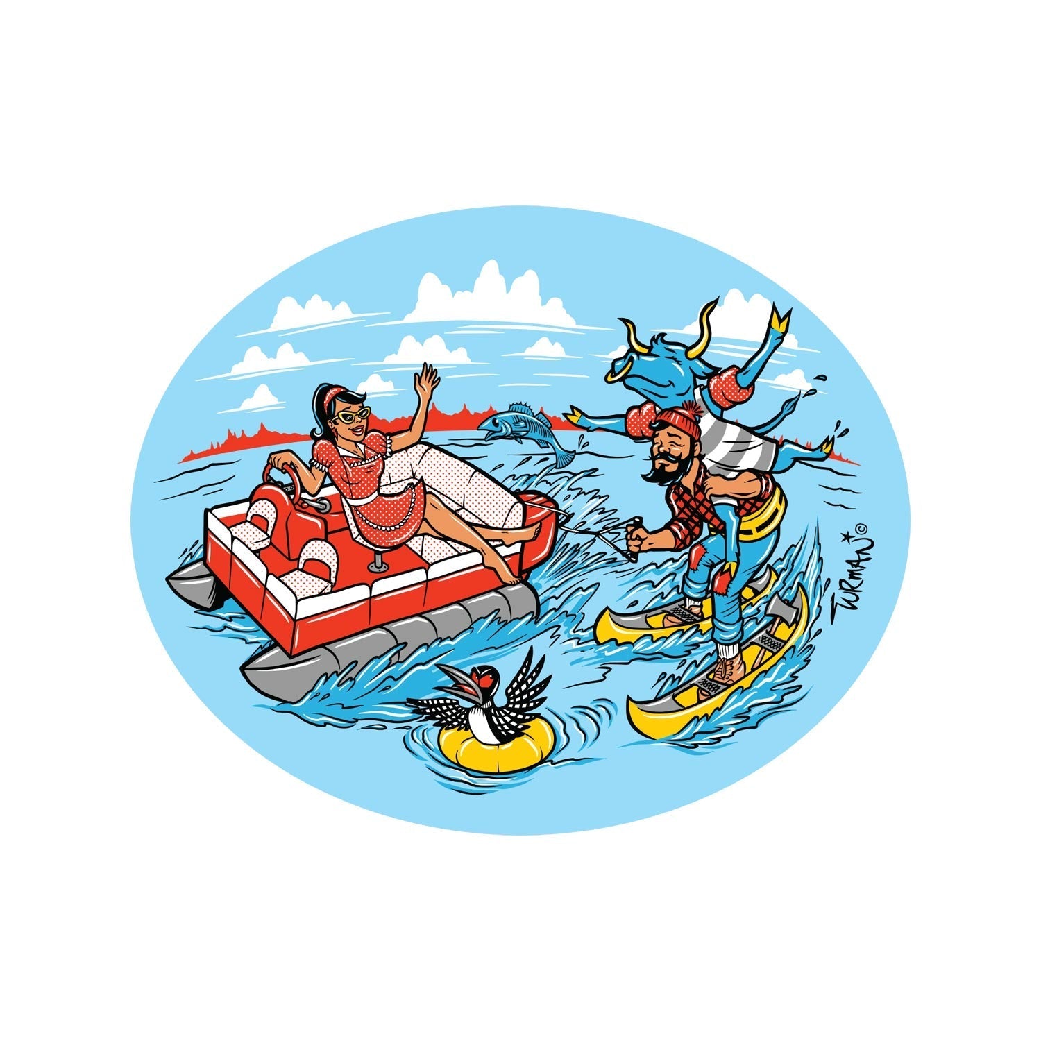 Pontoon Daze Sticker