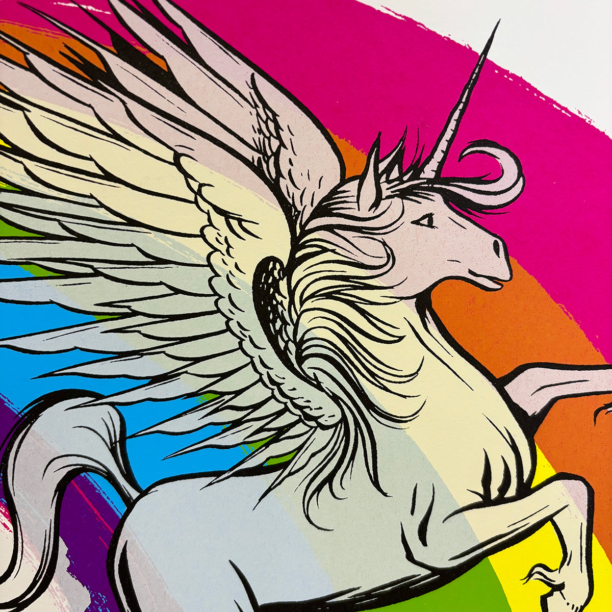 Unicorn and Turntable - Original Screen Print