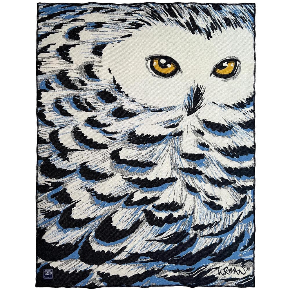 Faribault Snowy Owl Wool Throw Blankets in Minnesota