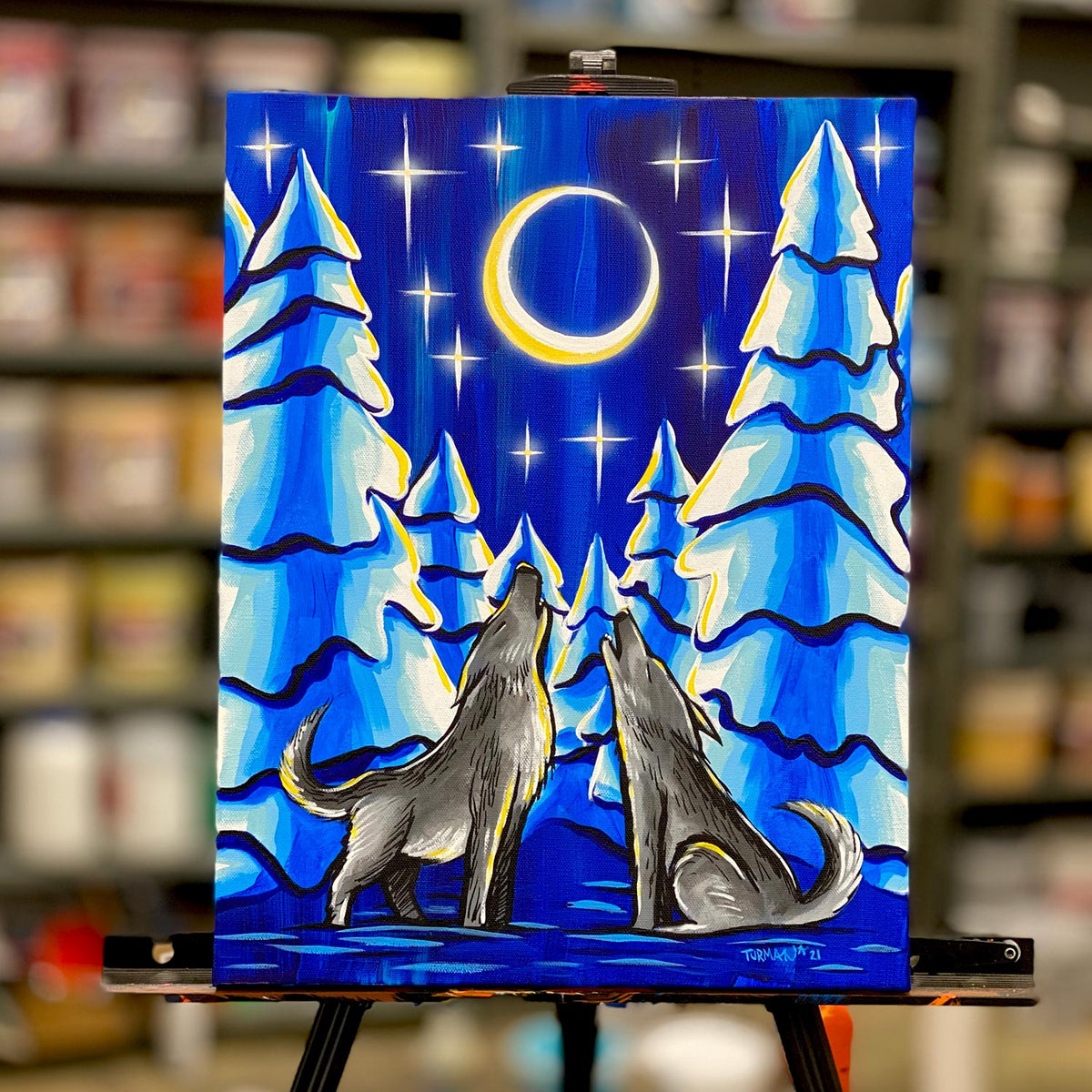 Howlin' (at the Moon) | Original Painting by MN Artist Adam Turman