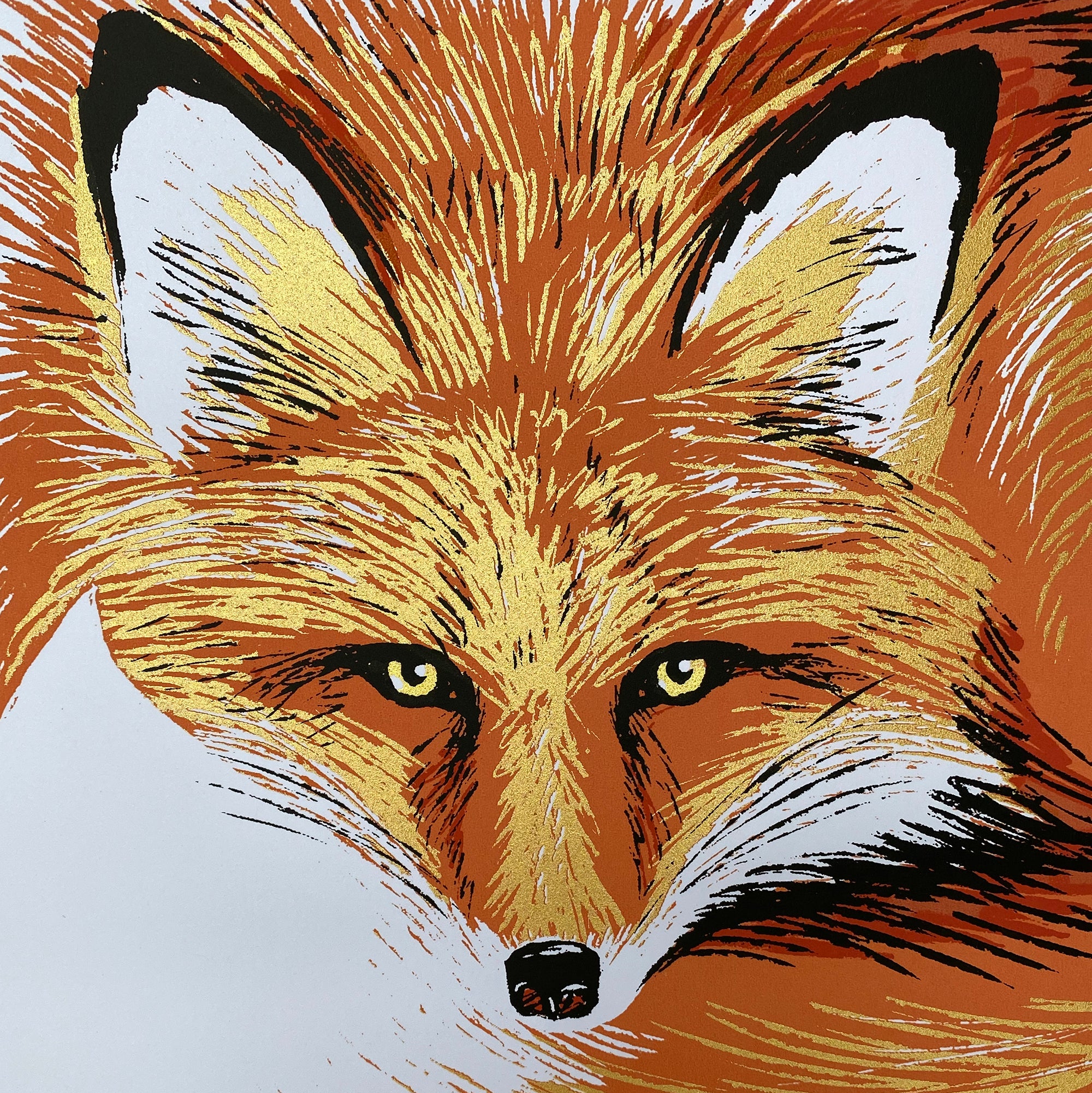 Curly - Red Fox - Original Screen Print