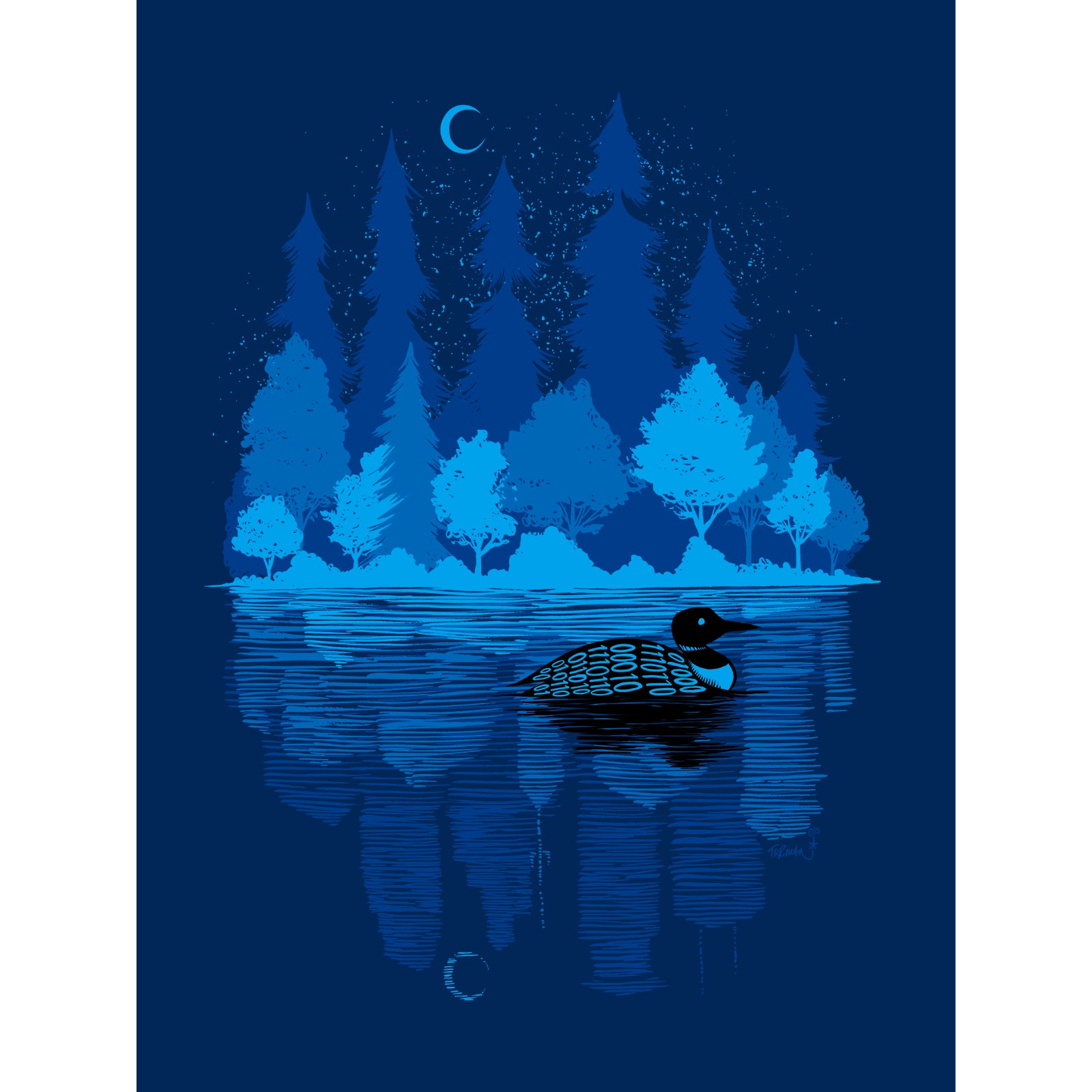 Loon original screen print by Adam Turman