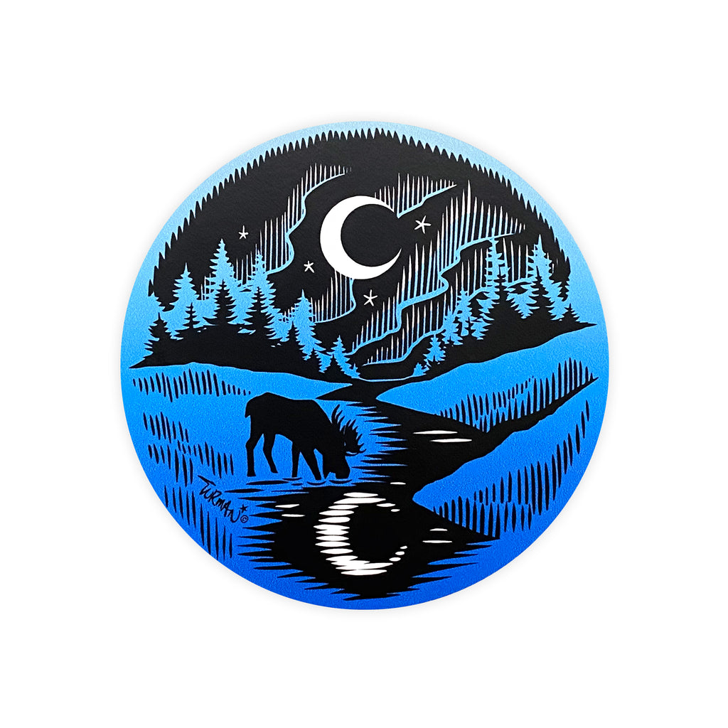 Outdoor Series Moose and Moon Sticker