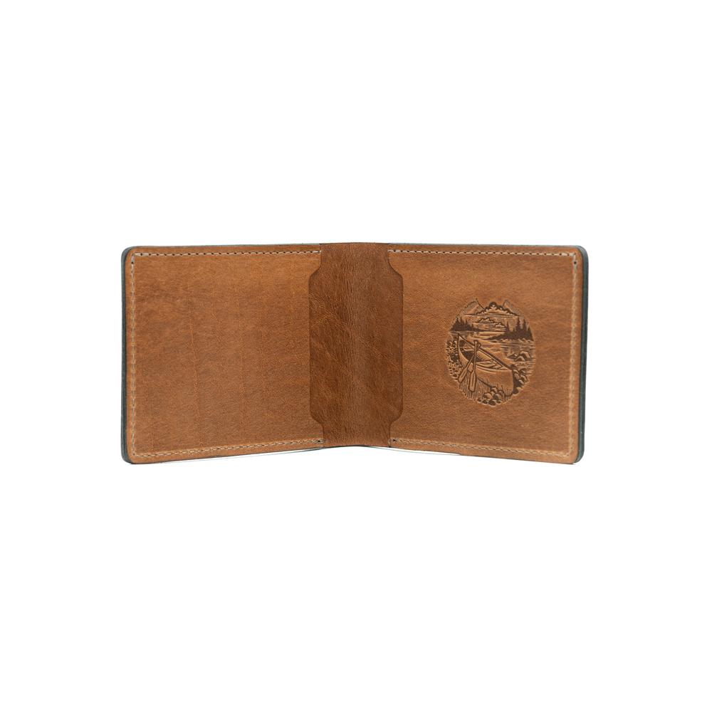 Classic black and tan leather billfold by Adam Turman Artwork Co.