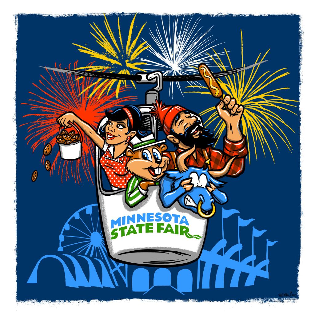 a couple of people riding on top of a ferris wheel -  Adam Turman – Turman Artwork Company