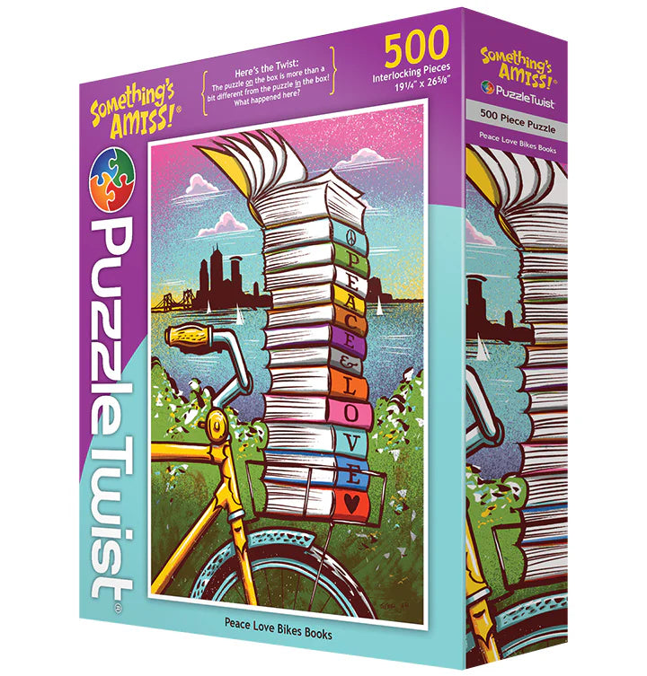 Peace Love Bikes Books Puzzle