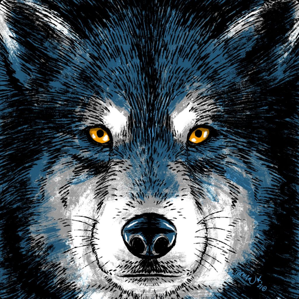 Staring Contest Wolf - Original Screen Print