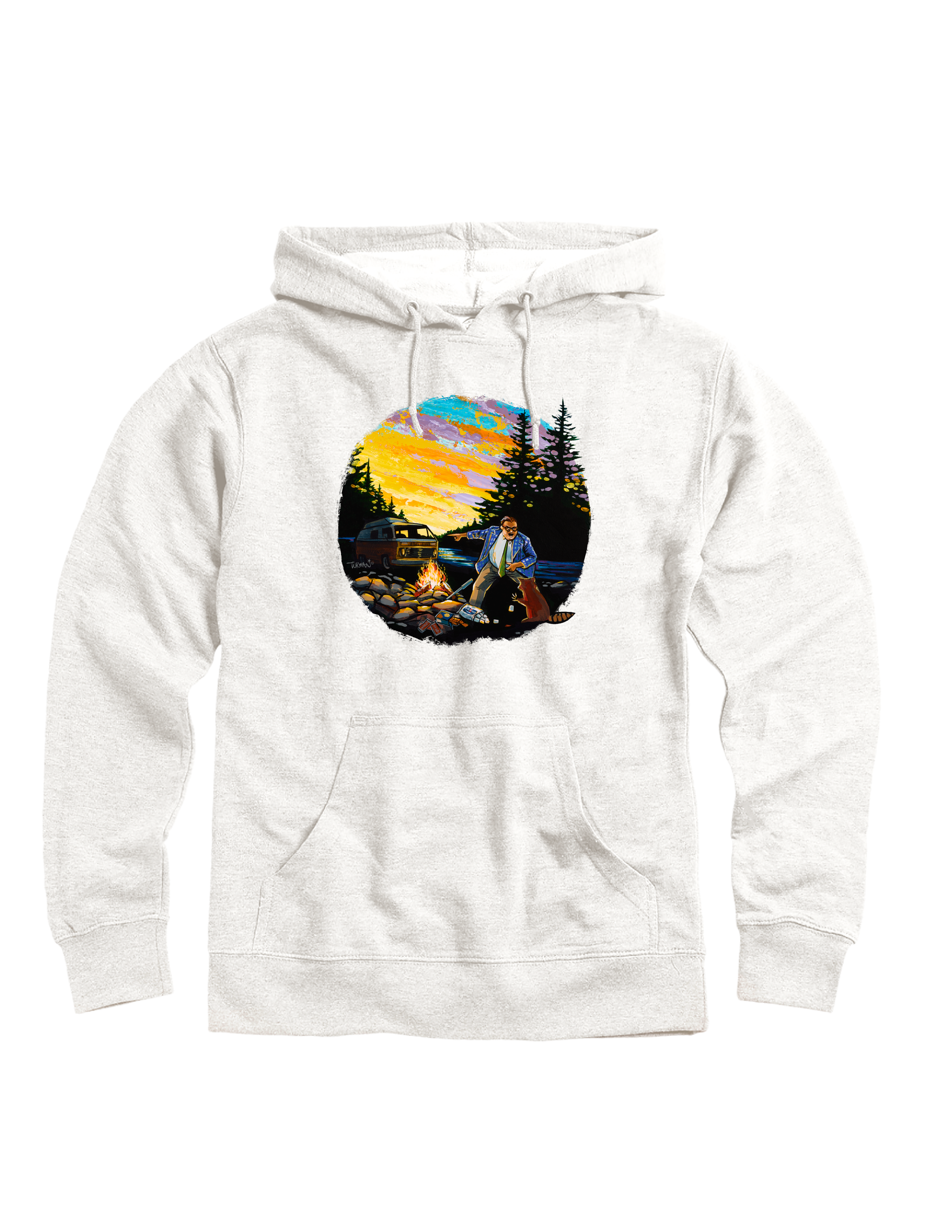 camping hoodie Camp Down By The River" Oatmeal French Terry Hoodie – Turman Artwork Company
