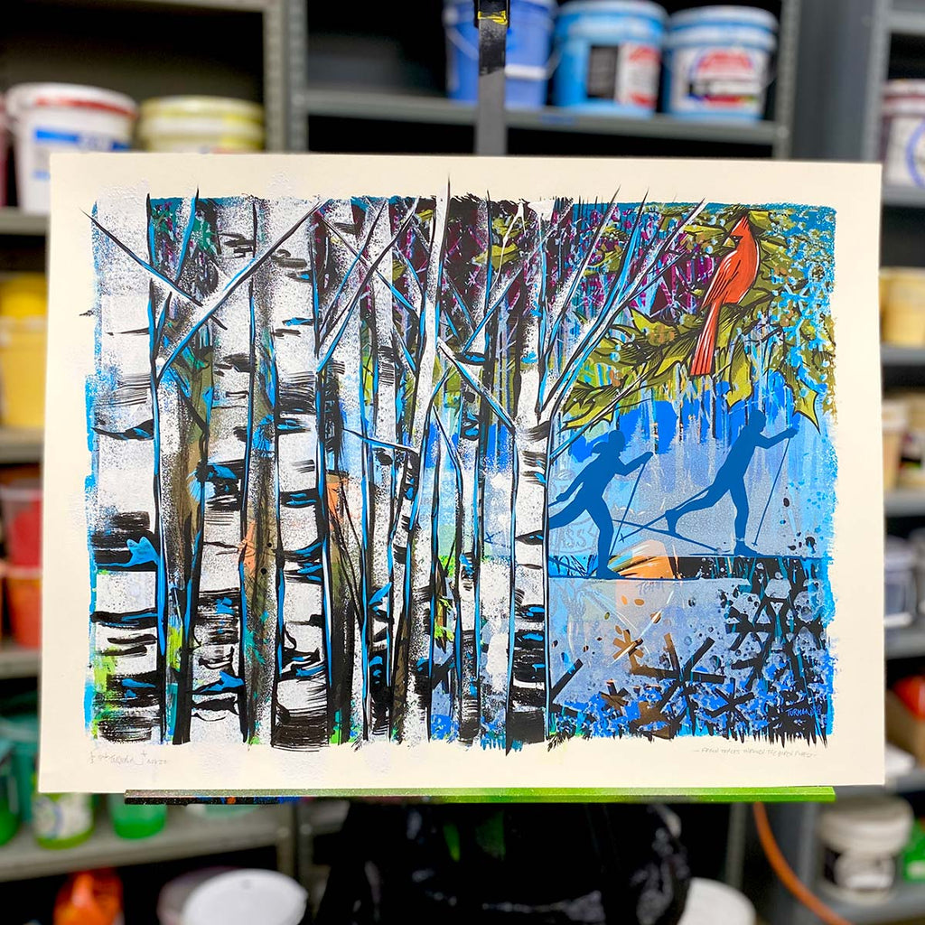 Fresh Tracks Through the Birch Forest - Painted Test Print