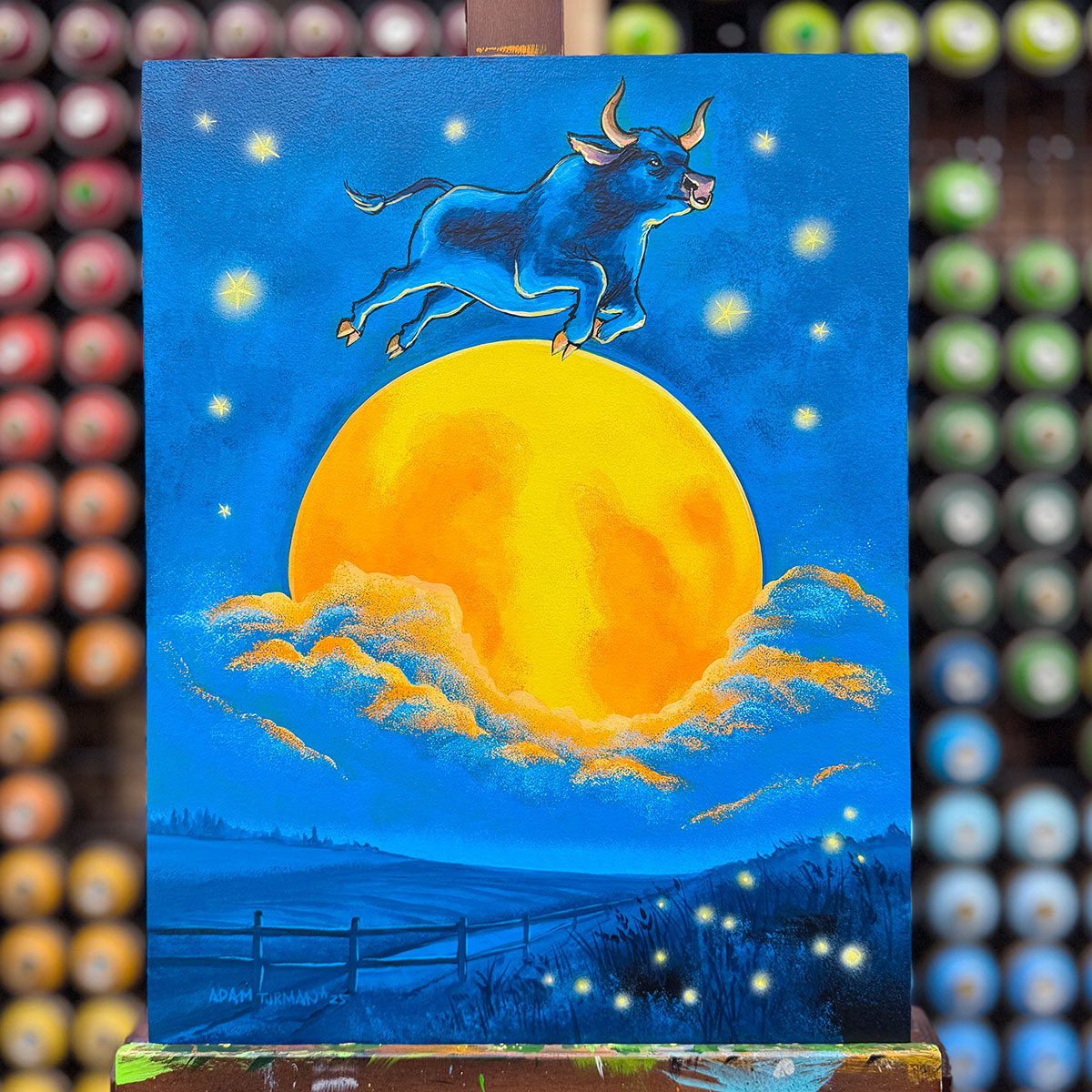 Over The Moon - Inktober 2025 - 14x18