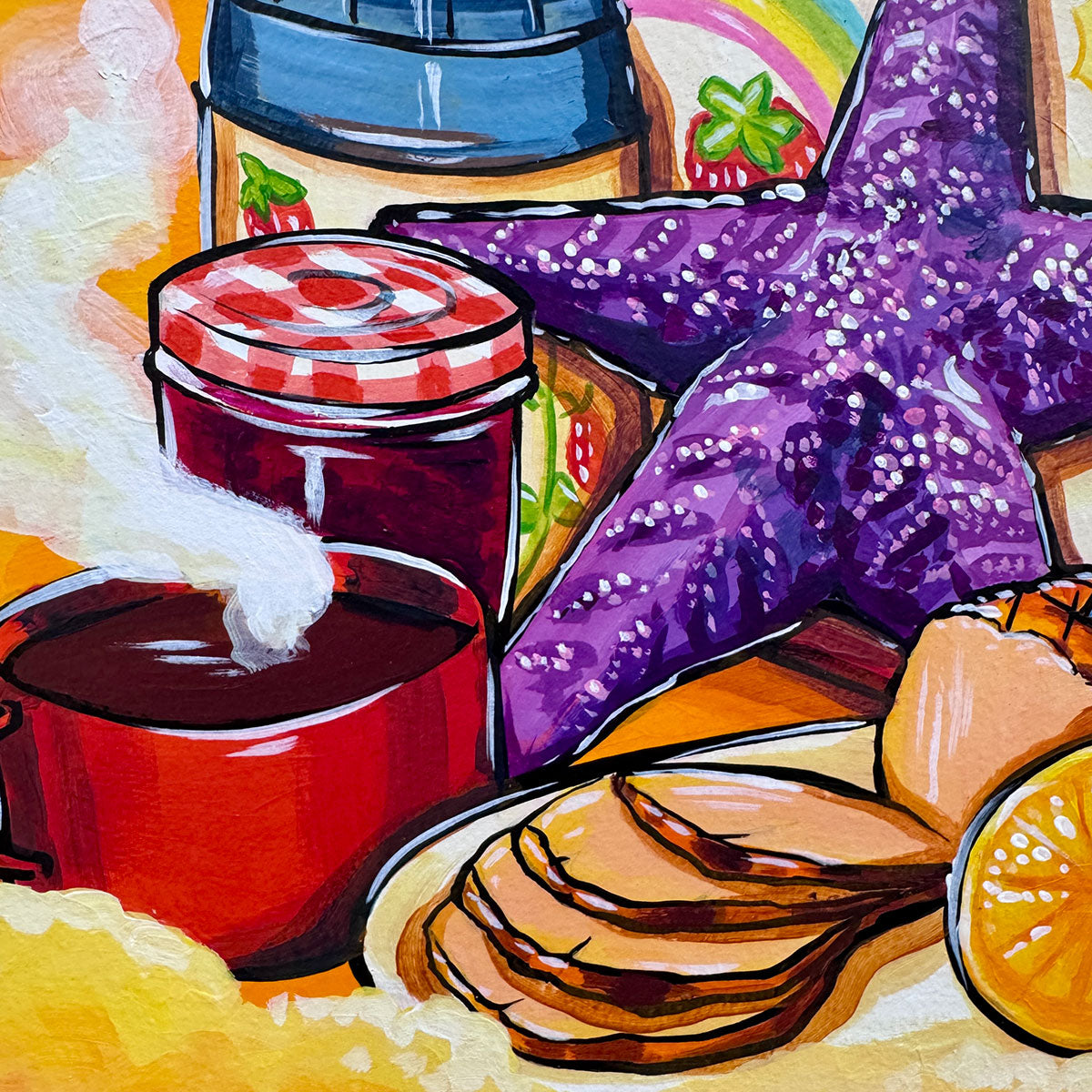 Still Life with Starfish and Coffee - Inktober 2025 - 12x16