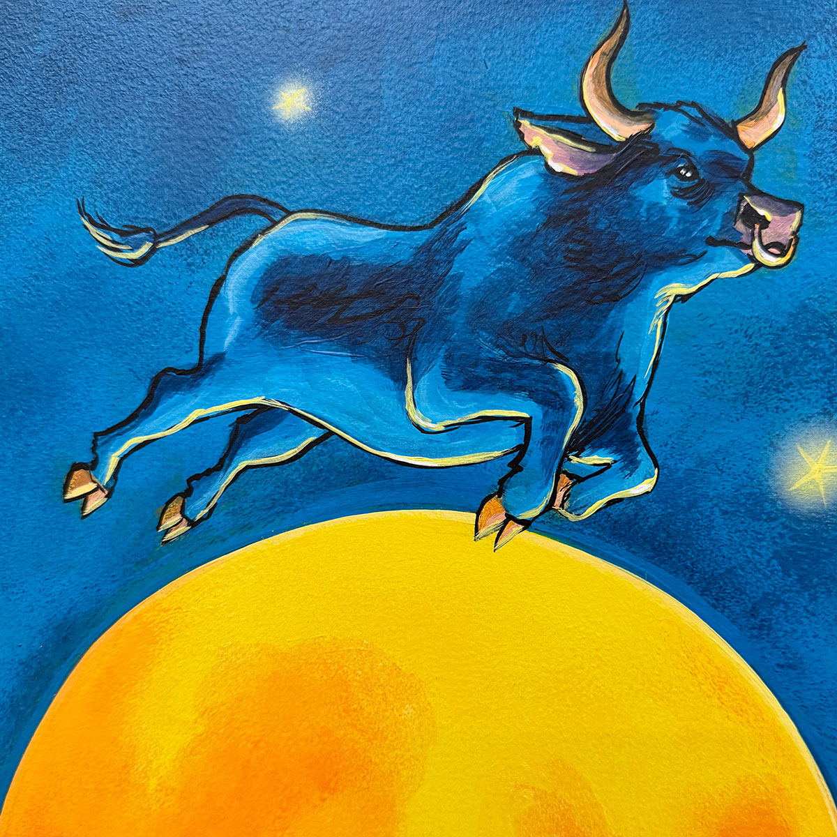 Over The Moon - Inktober 2025 - 14x18