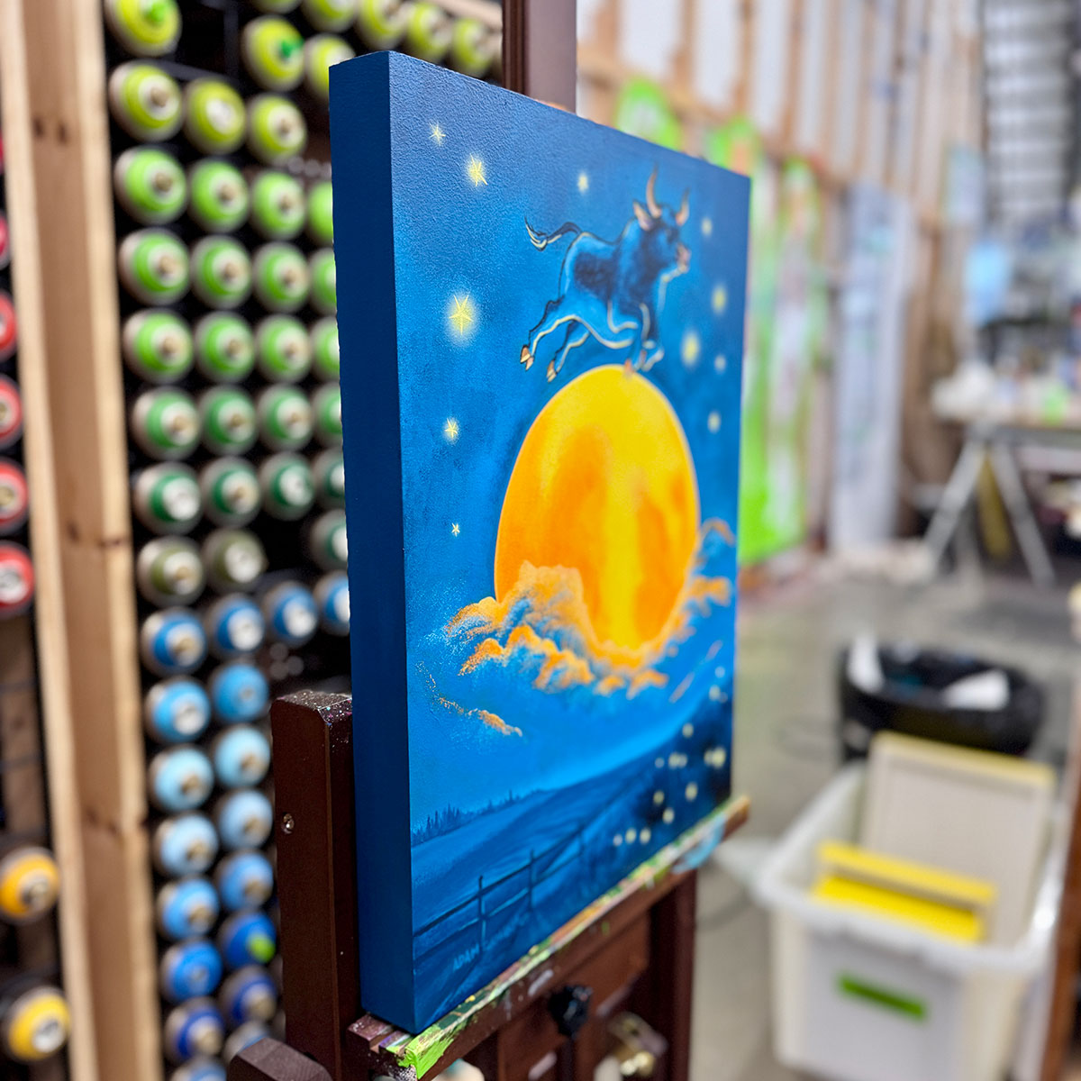 Over The Moon - Inktober 2025 - 14x18