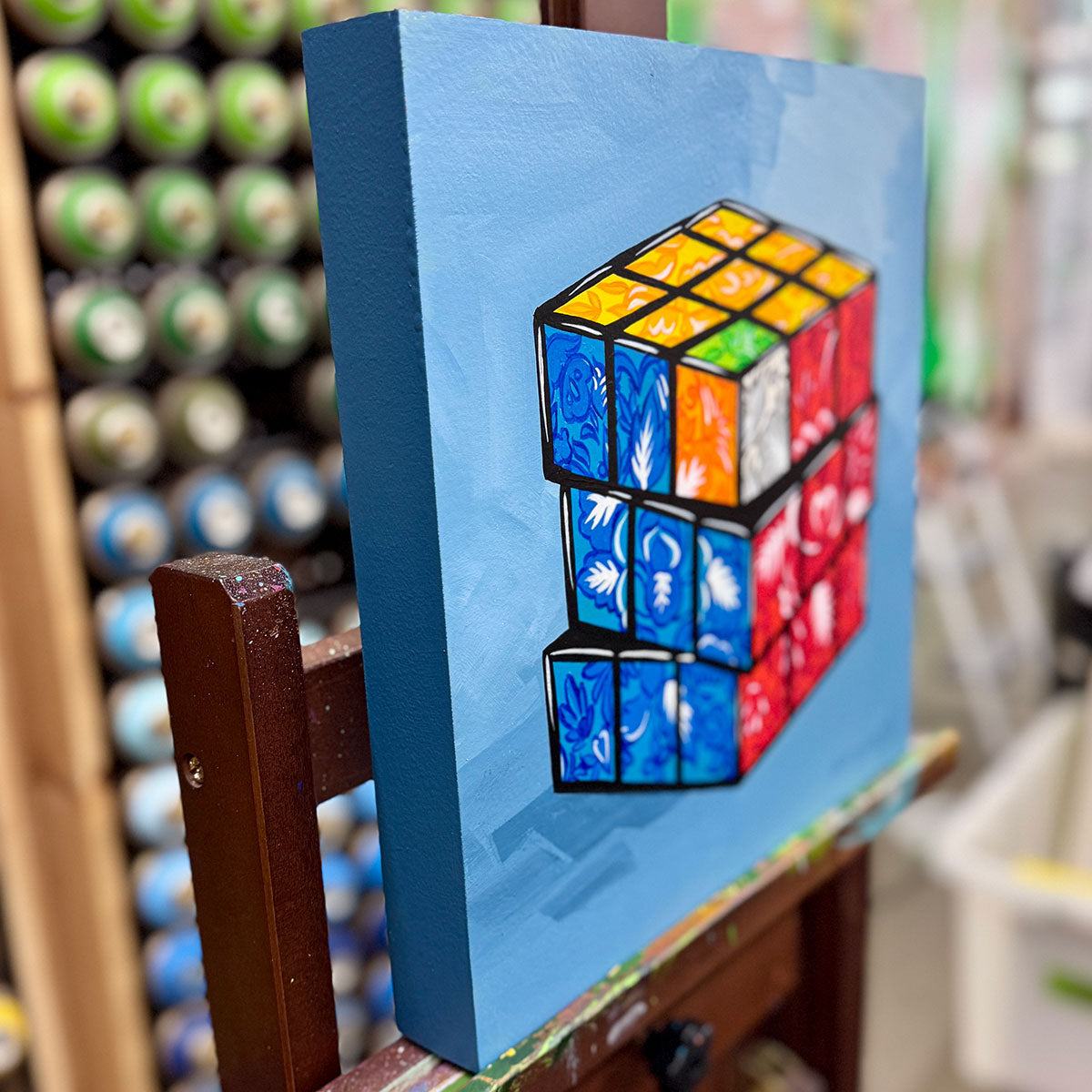 Rosemaling Cube - Inktober 2025 - 12x12