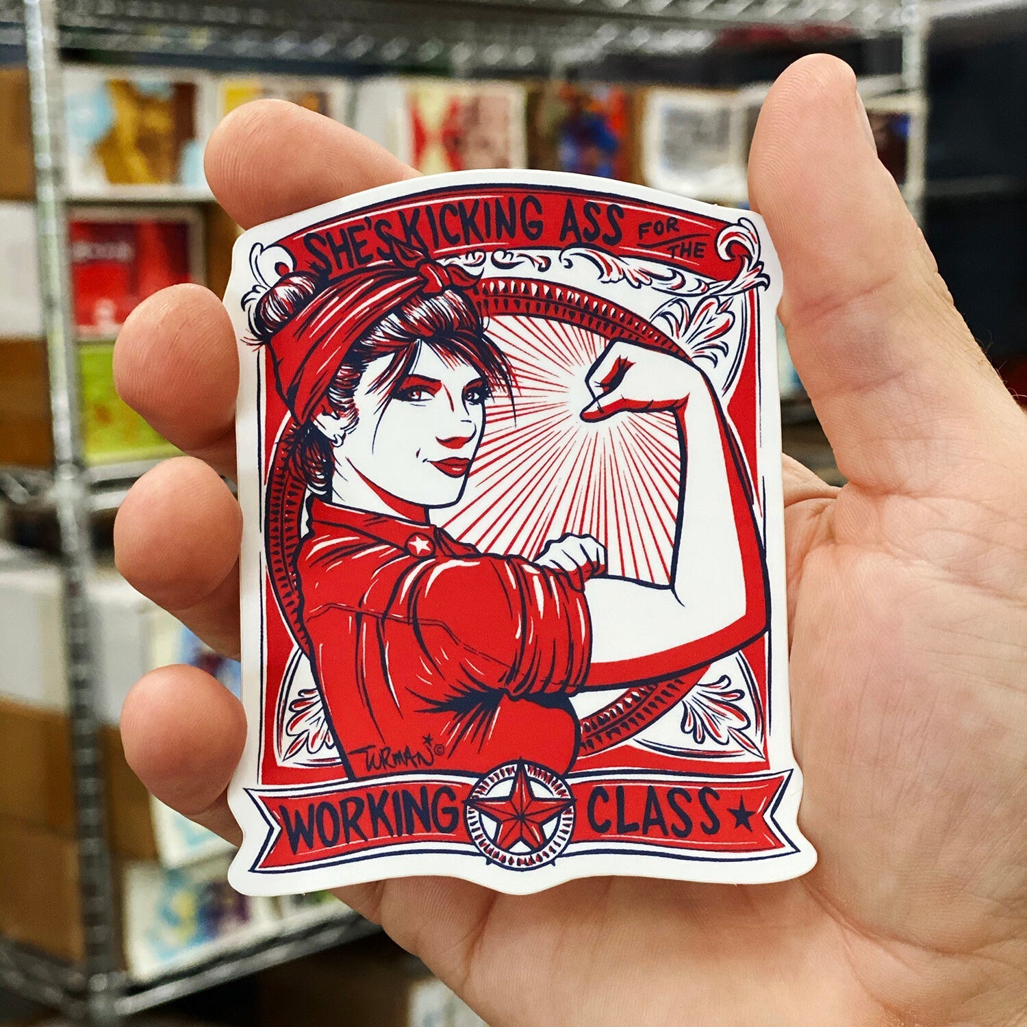 She's Kicking Ass Sticker