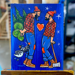 Lumberjacks - Embellished Canvas Print