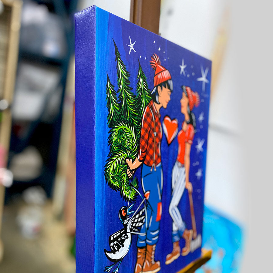 LumberJills Painted Canvas Print by Adam Turman Turman Artwork Company