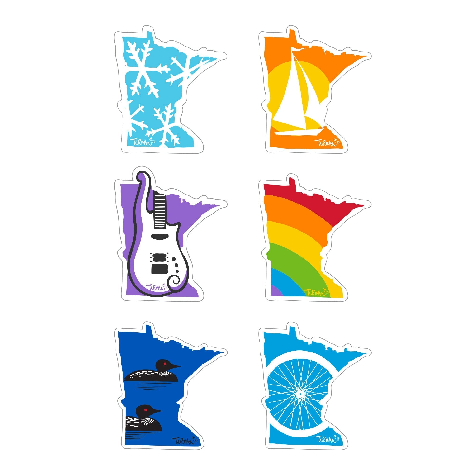 3-pack MN Guitar Stickers **Free Shipping