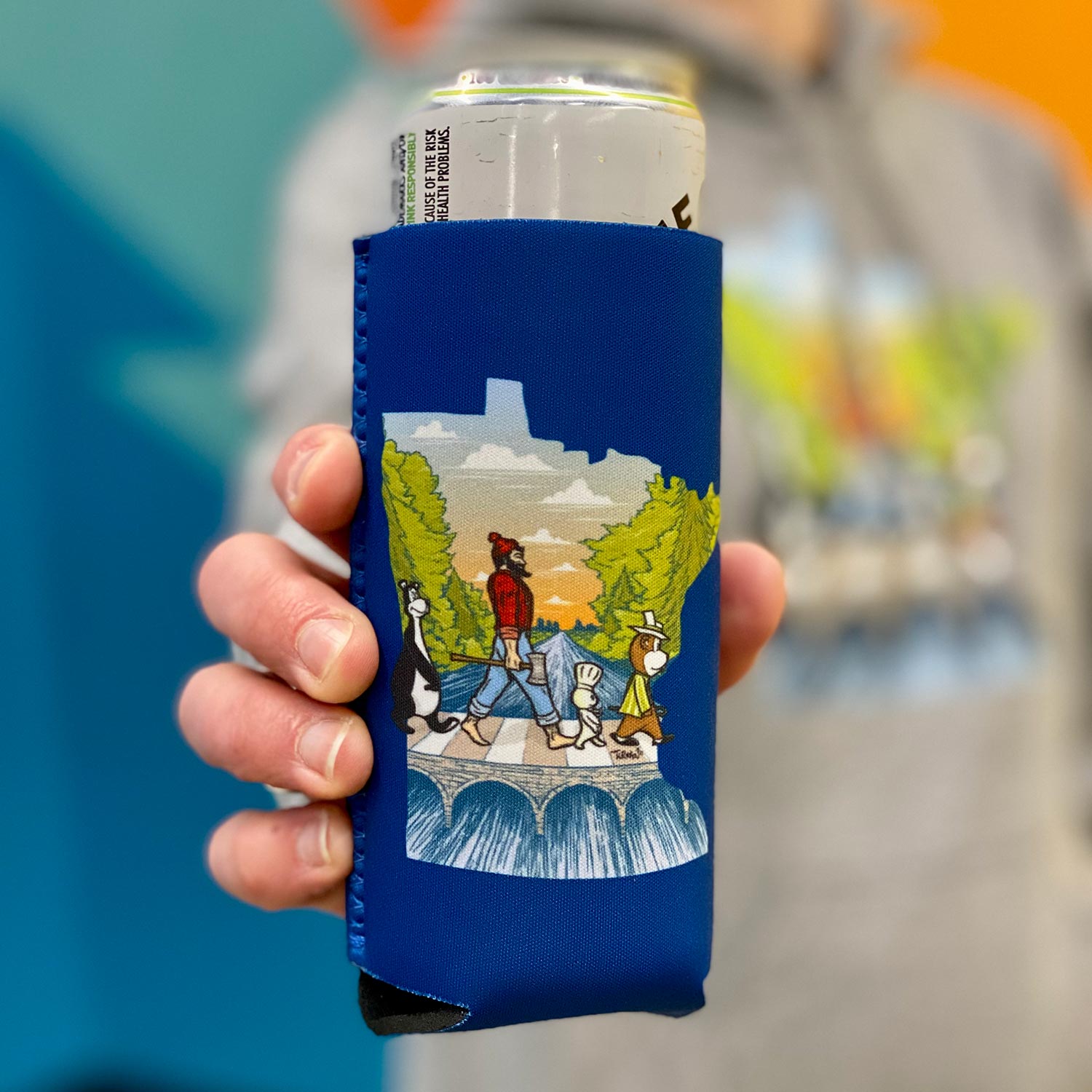 Abbey Road State Slim Can Cozy