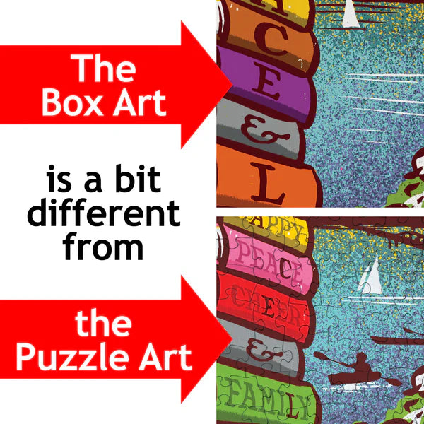 Peace Love Bikes Books Puzzle