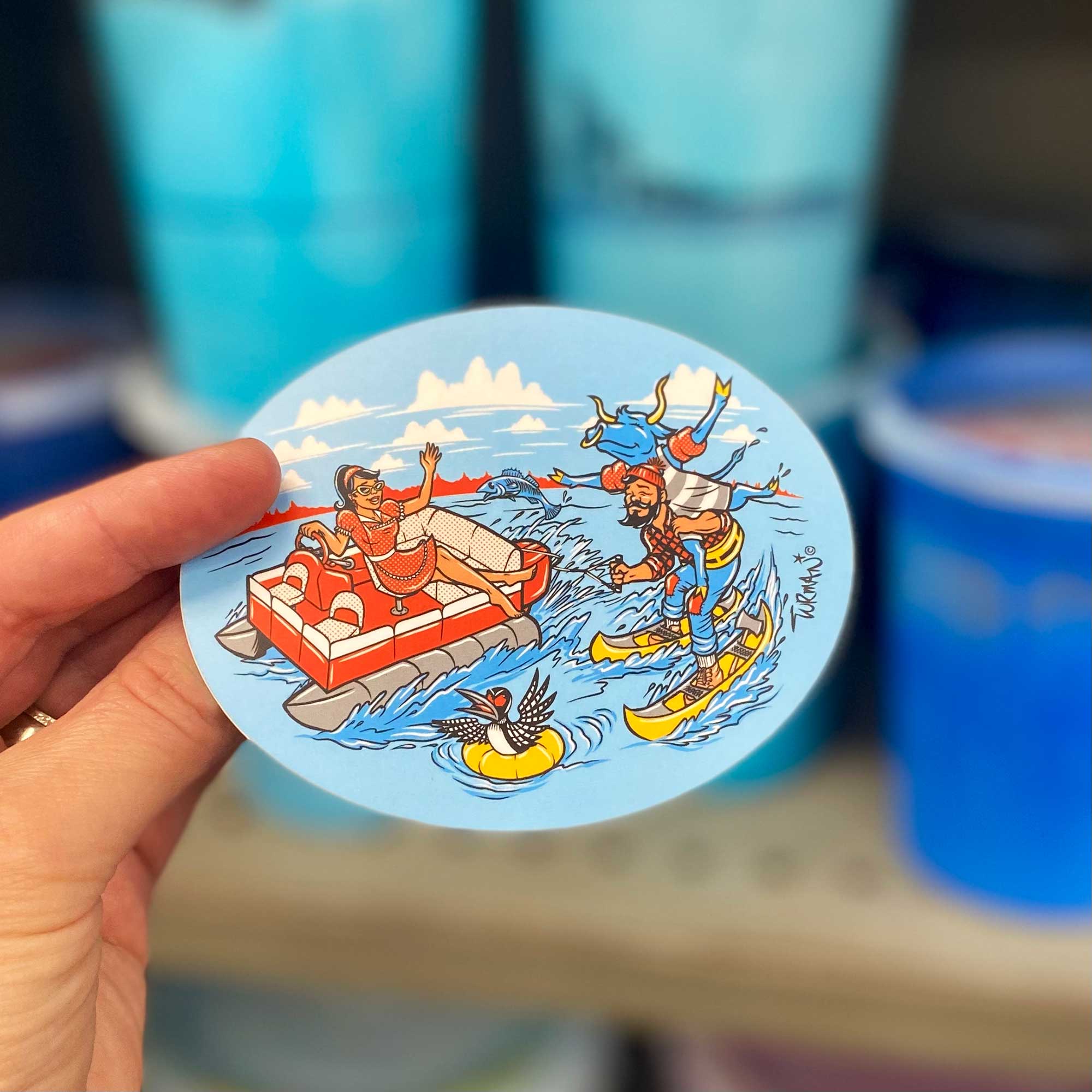 Pontoon Daze Sticker