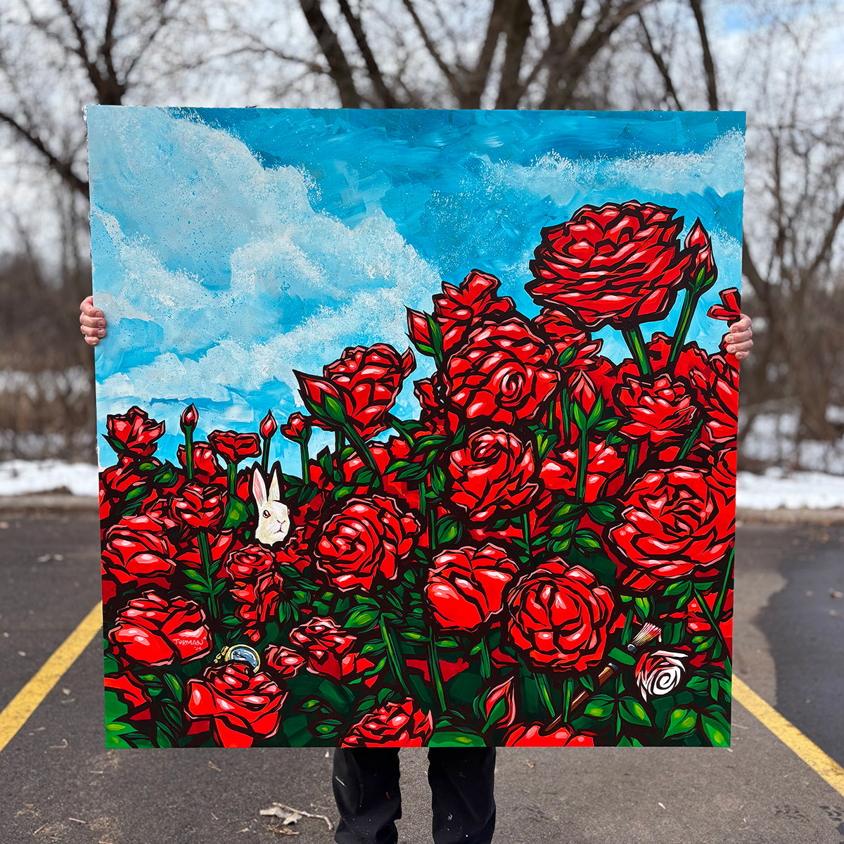 Roses Are Red - Original Painting - 48"x48"
