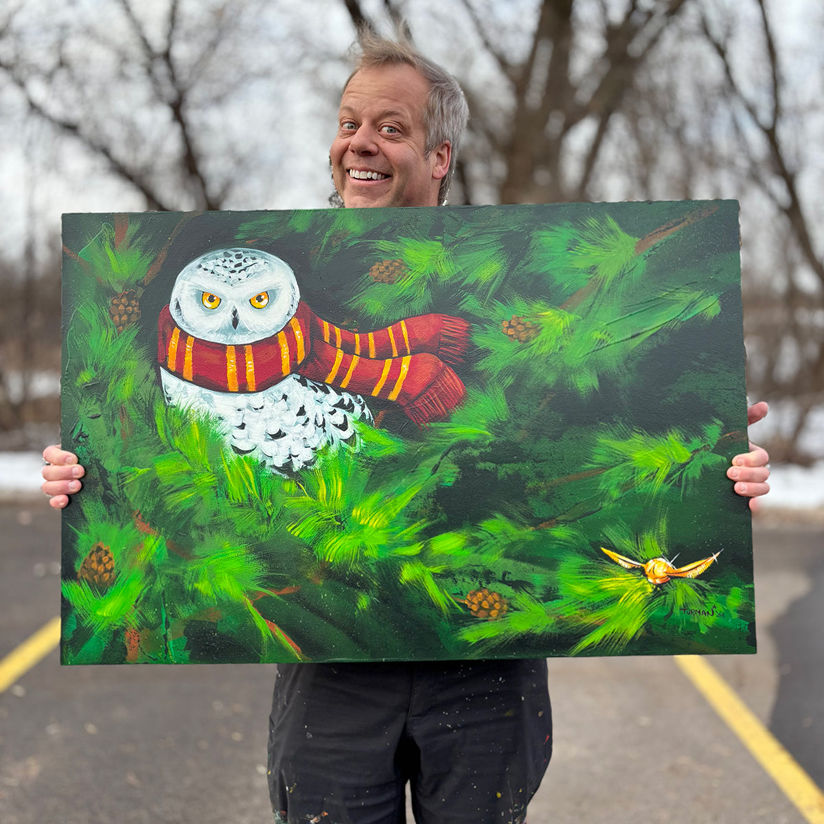 Scarlet and Gold - Original Painting - 36" x24"