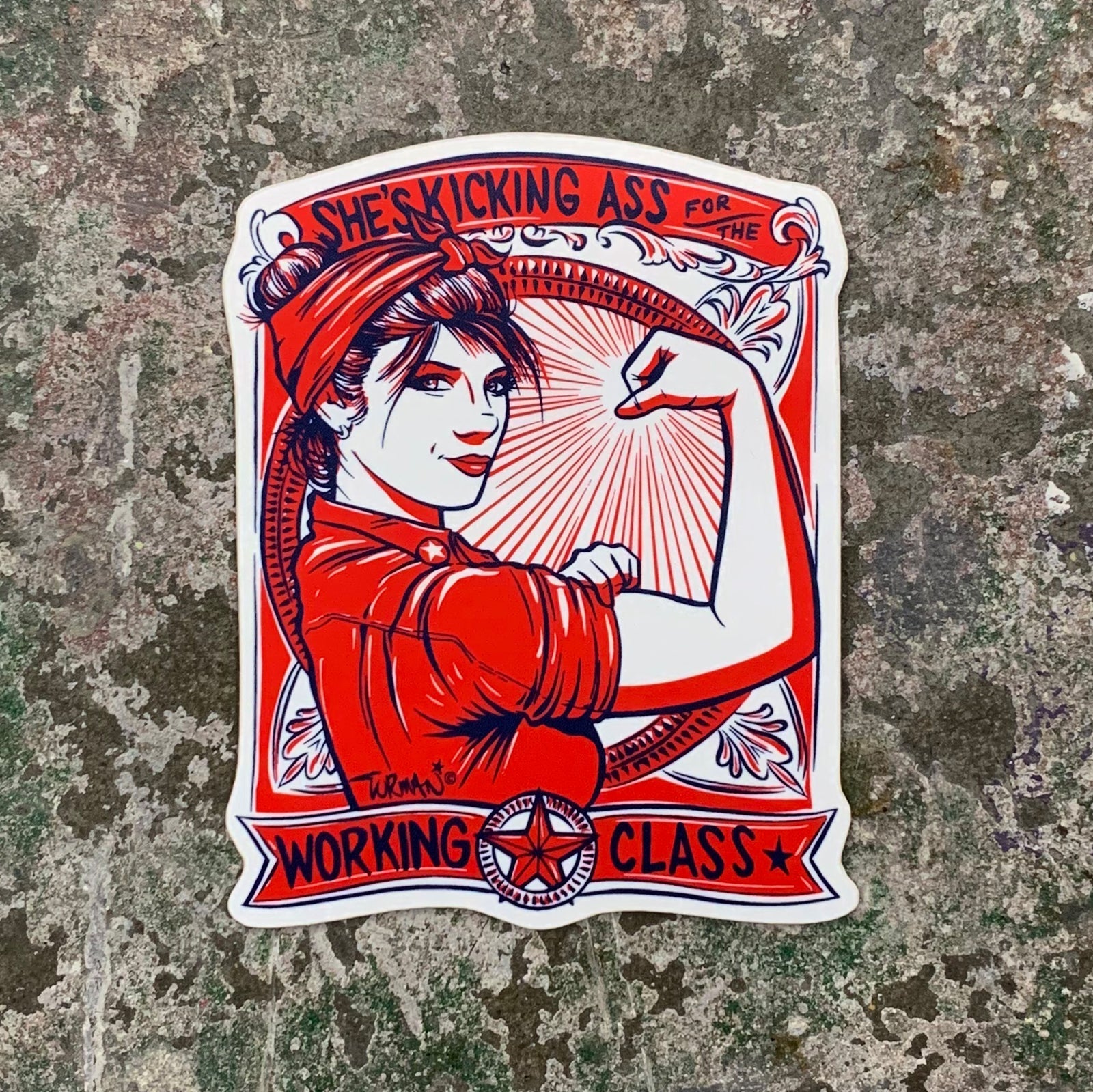 She's Kicking Ass Sticker