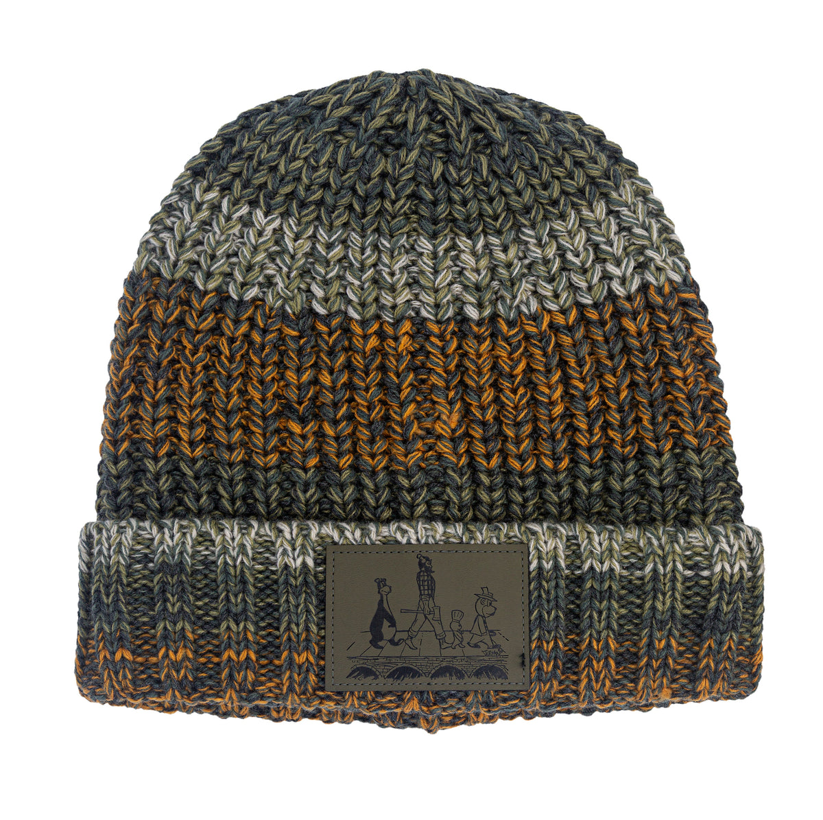 Minnesota Abbey Road Olive Khaki Leather Patch Beanie