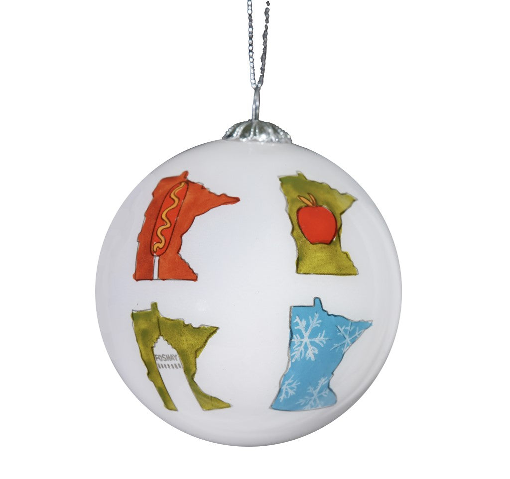 MN Months Glass Ornament