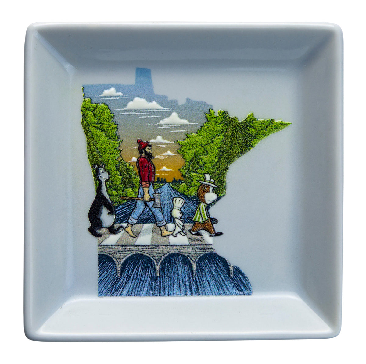 Minnesota Abbey Road State Shape Dish Magnet