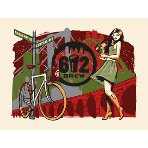 612 Brew screen print of the brewery's mural